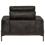 Fauteuil XXL Grossa Aspect cuir vieilli - Microfibre Goda: Anthracite