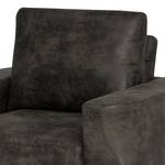 Fauteuil XXL Grossa Aspect cuir vieilli - Microfibre Goda: Anthracite