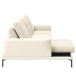 Ecksofa Grossa Chenille - Webstoff Stormy: Creme - Longchair davorstehend links