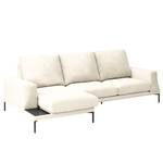 Ecksofa Grossa Chenille - Webstoff Stormy: Creme - Longchair davorstehend links