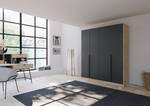 Armoire à portes battantes Dark&Wood Gris métallique / Imitation chêne artisan - Largeur : 181 cm - Sans portes miroir