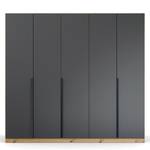 Armoire à portes battantes Dark&Wood Gris métallique / Imitation chêne artisan - Largeur : 226 cm - Sans portes miroir