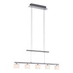 Hanglamp Hydra opaalglas/ijzer - 5 lichtbronnen - Zilver