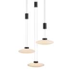 Hanglamp Lautada melkglas/ijzer - 3 lichtbron - Zwart - Diameter: 43 cm