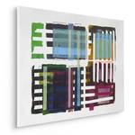 Impression sur toile Grids & Stripes Intissé - Multicolore - 60 x 90 m