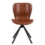 Draaibare gestoffeerde stoel LIVARAS Kunstleer Reena: Cognackleurig