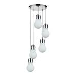 Hanglamp Bulb 3 lichtbronnen chroom/gekleurd glas - Zilver