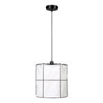 Lampada a 1 punti luce Marinero Ferro / Lino - Nero / Bianco - Diametro: 40 cm