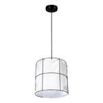 Lampada a 1 punti luce Marinero Ferro / Lino - Nero / Bianco - Diametro: 40 cm