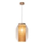 Suspension Vaso Jute 1 ampoule Chêne massif / Jute - Marron - Diamètre : 24 cm