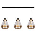 Hanglamp Mistral 3 lichtbronnen ijzer/gekleurd glas - Zwart/goudkleurig