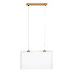 Hanglamp Cadre 2 lichtbronnen massief eikenhout/textiel - Eikenhout/wit