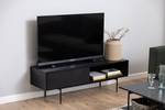 Tv-meubel Crandon zwart/zwarte essenhouten look - Breedte: 140 cm