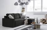 Ecksofa Altueta mit Longchair Cordstoff Poppy: Anthrazit