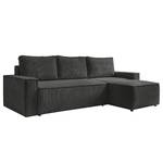 Ecksofa Altueta mit Longchair Cordstoff Poppy: Anthrazit