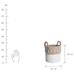 Korb WHITE BEACH Kunststoff / Baumwolle - Natur / Weiß - Höhe: 32 cm