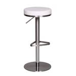 Sgabello da bar Colpet Similpelle / Acciaio inox - Bianco / Argento