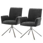 Chaises à accoudoirs Kaponya - Lot de 2 Anthracite