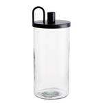 Glas mit Kerzenhalter CANDLE JAR Eisen /Glas  - Schwarz / Transparent