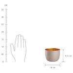 Teelichthalter AURORA Eisen - Beige / Gold - Höhe: 9 cm