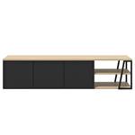 Meuble TV Albi Placage en bois véritable - Chêne clair / Noir - Chêne clair / Noir - Largeur : 190 cm