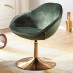 Loungefauteuil Siran fluweel/ijzer - groen - Groen