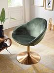 Loungefauteuil Siran fluweel/ijzer - groen - Groen