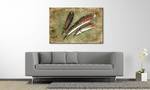 Quadro Feather of Pheasan Abete massello / Tessuto misto - 80 x 120 cm
