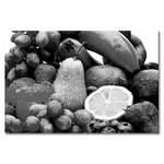 Leinwandbild Fruits Fichte Massiv / Mischgewebe - 80 x 120 cm - Schwarz / Weiß