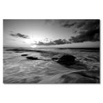 Leinwandbild Ocean Sunset Fichte Massiv / Mischgewebe - 80 x 120 cm - Schwarz / Weiß