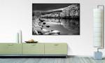 Leinwandbild Mystic River Fichte Massiv / Mischgewebe - 80 x 120 cm - Schwarz / Weiß