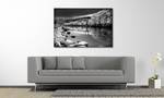 Leinwandbild Mystic River Fichte Massiv / Mischgewebe - 80 x 120 cm - Schwarz / Weiß
