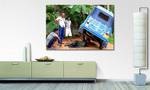 Afbeelding Srilankan Car Repair massief sparrenhout/textielmix - 80 x 120 cm