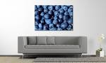 Quadro Blueberries Abete massello / Tessuto misto - 80 x 120 cm