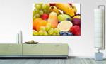 Quadro Fruits Abete massello / Tessuto misto - 80 x 120 cm - Multicolore