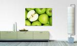 Quadro Green Apples Abete massello / Tessuto misto - 80 x 120 cm