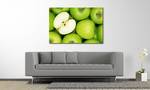 Quadro Green Apples Abete massello / Tessuto misto - 80 x 120 cm