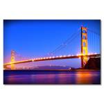 Quadro Golden Gate Abete massello / Tessuto misto - 80 x 120 cm - Multicolore