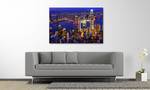 Quadro Hongkong View Abete massello / Tessuto misto - 80 x 120 cm - Multicolore