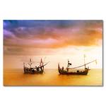 Leinwandbild Fishing Boats Fichte Massiv / Mischgewebe - 80 x 120 cm - Multicolor