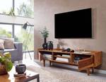 Tv-meubel Soldini Breedte 145 cm deels massief sheeshamhout/roestvrij staal