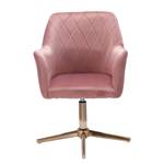 Chaise de bureau pivotante Bahretal Velours - Rose - Rose