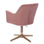 Chaise de bureau pivotante Bahretal Velours - Rose - Rose