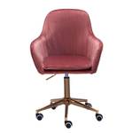 Chaise de bureau pivotante Welzow Velours - Rose - Rose