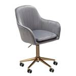 Chaise de bureau pivotante Welzow Velours - Gris - Gris