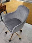 Chaise de bureau pivotante Welzow Velours - Gris - Gris