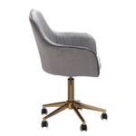 Chaise de bureau pivotante Welzow Velours - Gris - Gris