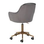 Chaise de bureau pivotante Welzow Velours - Gris - Gris