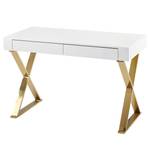 Bureau Rathen MDF - Blanc / Doré