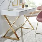 Bureau Rathen MDF - wit/goudkleurig